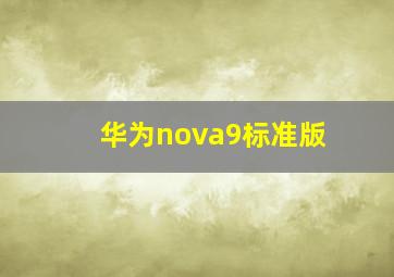 华为nova9标准版