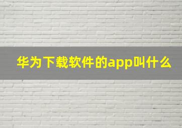 华为下载软件的app叫什么