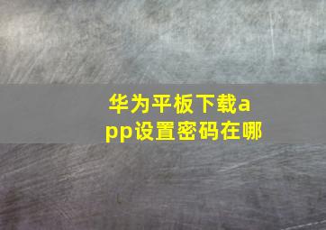 华为平板下载app设置密码在哪