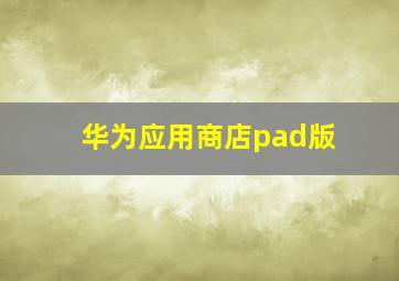 华为应用商店pad版