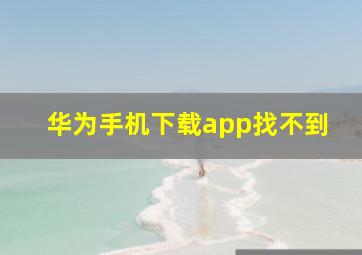 华为手机下载app找不到