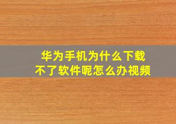 华为手机为什么下载不了软件呢怎么办视频