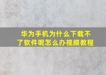 华为手机为什么下载不了软件呢怎么办视频教程