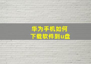 华为手机如何下载软件到u盘