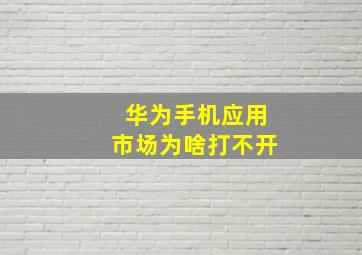 华为手机应用市场为啥打不开