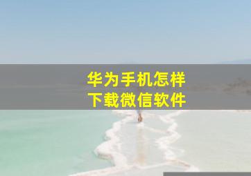 华为手机怎样下载微信软件