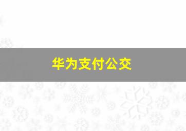 华为支付公交