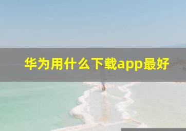 华为用什么下载app最好