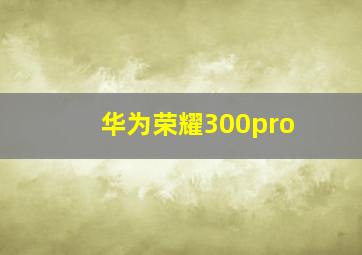 华为荣耀300pro