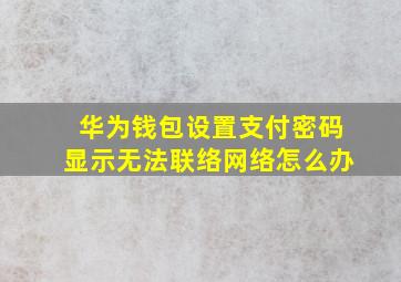 华为钱包设置支付密码显示无法联络网络怎么办