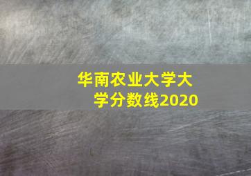 华南农业大学大学分数线2020