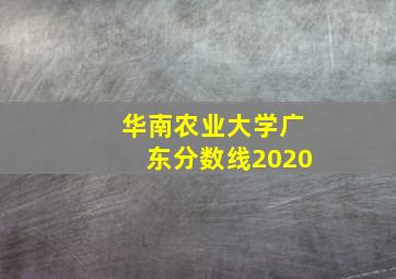 华南农业大学广东分数线2020