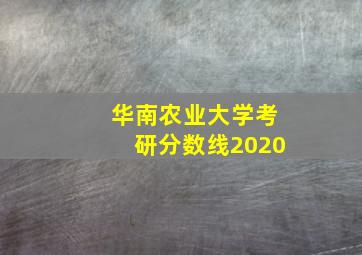 华南农业大学考研分数线2020