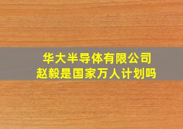 华大半导体有限公司赵毅是国家万人计划吗