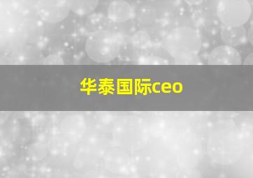 华泰国际ceo