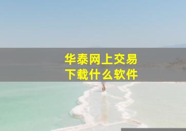 华泰网上交易下载什么软件