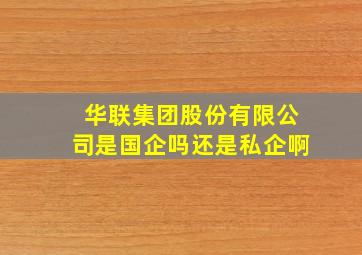 华联集团股份有限公司是国企吗还是私企啊