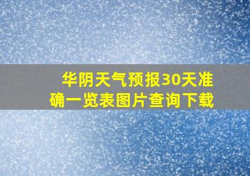 华阴天气预报30天准确一览表图片查询下载