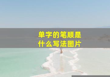 单字的笔顺是什么写法图片