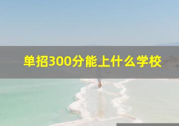 单招300分能上什么学校