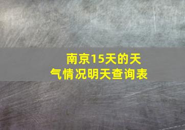 南京15天的天气情况明天查询表