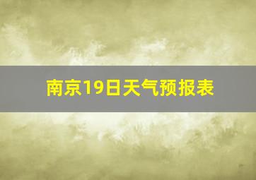 南京19日天气预报表