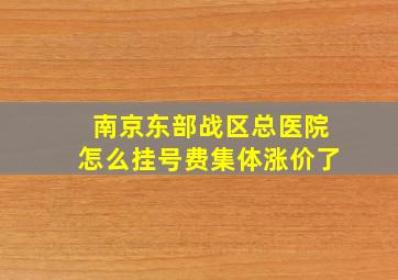 南京东部战区总医院怎么挂号费集体涨价了