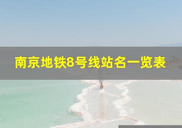 南京地铁8号线站名一览表