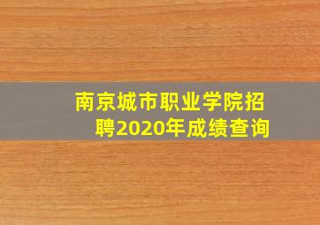 南京城市职业学院招聘2020年成绩查询