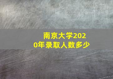 南京大学2020年录取人数多少