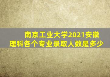 南京工业大学2021安徽理科各个专业录取人数是多少