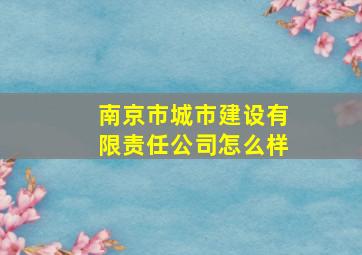 南京市城市建设有限责任公司怎么样