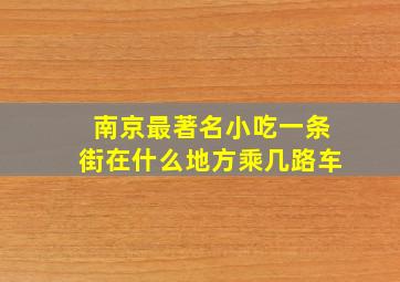 南京最著名小吃一条街在什么地方乘几路车