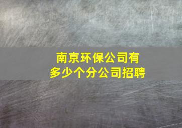 南京环保公司有多少个分公司招聘