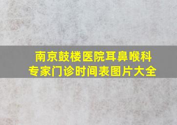 南京鼓楼医院耳鼻喉科专家门诊时间表图片大全