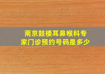 南京鼓楼耳鼻喉科专家门诊预约号码是多少