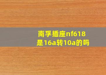 南孚插座nf618是16a转10a的吗