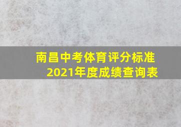 南昌中考体育评分标准2021年度成绩查询表