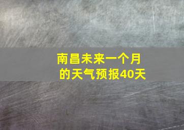 南昌未来一个月的天气预报40天