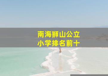 南海狮山公立小学排名前十