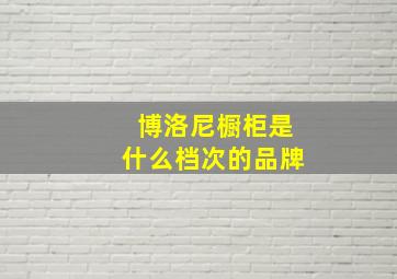 博洛尼橱柜是什么档次的品牌