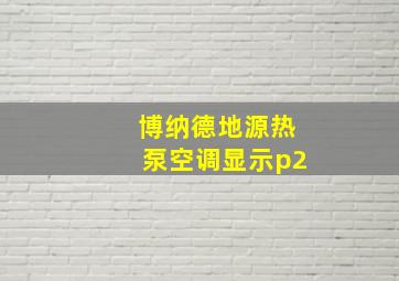 博纳德地源热泵空调显示p2