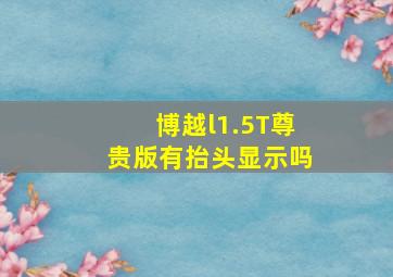 博越l1.5T尊贵版有抬头显示吗