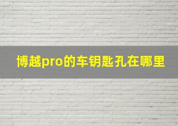 博越pro的车钥匙孔在哪里