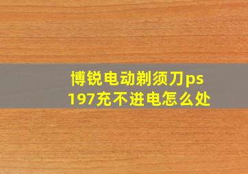 博锐电动剃须刀ps197充不进电怎么处