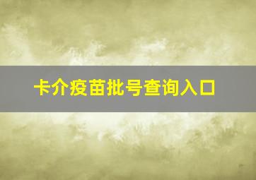 卡介疫苗批号查询入口