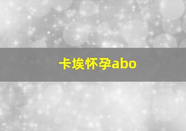 卡埃怀孕abo