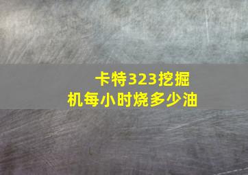 卡特323挖掘机每小时烧多少油