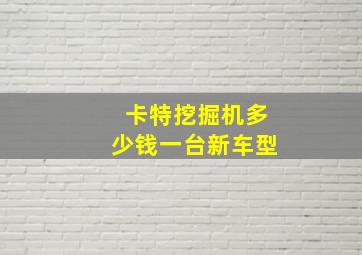 卡特挖掘机多少钱一台新车型