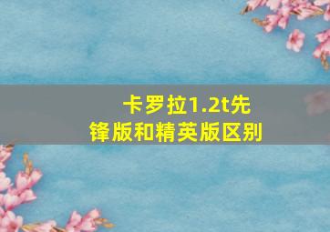 卡罗拉1.2t先锋版和精英版区别